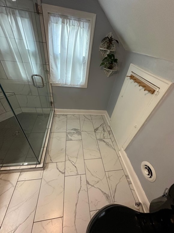 Bathroom remodel with custom tile work in Inman SC.